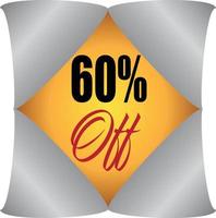 60% de desconto na venda de promoção de desconto para seu pôster de venda exclusivo, banner, desconto, anúncios vetor