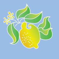 decorativo limão fruta ilustração vetorial clip-art. vetor
