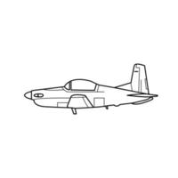 ícone de avião de treinamento de hélice militar vetor