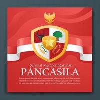 selamat hari pancasila significa feliz dia da pancasila post nas mídias sociais cartaz de saudação vetor