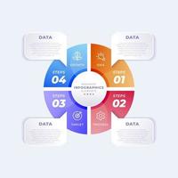 modelo de infográfico circular de negócios profissional vetor