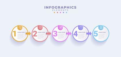 modelo de infográfico de negócios com cinco opções ou processo vetor