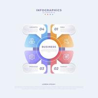 modelo de infográfico circular de negócios moderno vetor