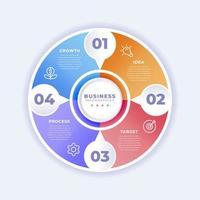 modelo de infográfico circular de negócios profissional vetor