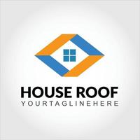 logotipo do negócio da casa do telhado vetor