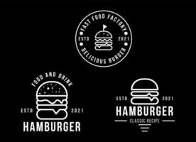 modelo de design de logotipo de hambúrguer de estilo vintage vetor
