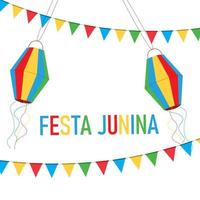 festival junina do brasil com ilustração de balões vetor