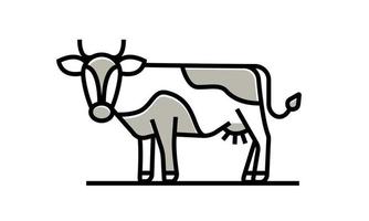 ícone de linha de vaca. modelo de design de logotipo. ilustração vetorial de animais de fazenda em fundo branco, isolado. vetor
