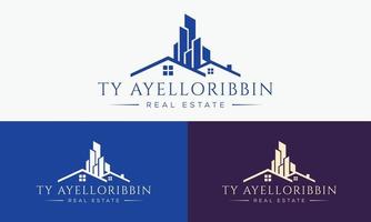 design de logotipo imobiliário de construção e construção vetor