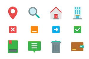 conjunto de ícones essenciais lisos. adequado para o elemento de design ui ux. logotipo básico para smartphone, navegação, aplicativo de computador e botão do site. vetor