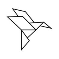vetor de modelo de design de ícone de logotipo de pássaro origami