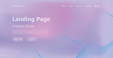 página de destino de modelo de web azul gradiente conceito de design de página de destino de site digital - vetor
