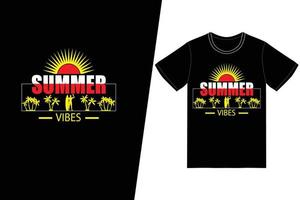 design de t-shirt de vibrações de verão. vetor de design de t-shirt de verão. para impressão de camisetas e outros usos.