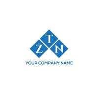 design de logotipo de letra ztn em fundo branco. conceito de logotipo de letra de iniciais criativas ztn. design de letra ztn. vetor