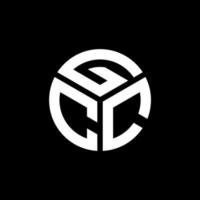 design de logotipo de carta gcc em fundo preto. conceito de logotipo de carta de iniciais criativas gcc. design de letra gcc. vetor