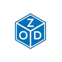 design de logotipo de carta zod em fundo branco. conceito de logotipo de letra de iniciais criativas zod. design de letra zod. vetor