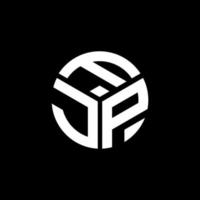design de logotipo de carta fjp em fundo preto. conceito de logotipo de carta de iniciais criativas fjp. design de letra fjp. vetor