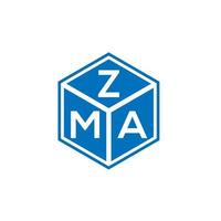 design de logotipo de carta zma em fundo branco. conceito de logotipo de letra de iniciais criativas zma. design de letra zma. vetor