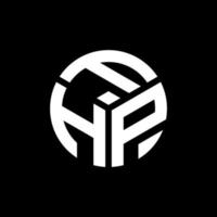 design de logotipo de carta fhp em fundo preto. conceito de logotipo de letra de iniciais criativas fhp. design de letra fhp. vetor