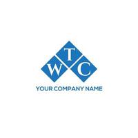 design de logotipo de carta wtc em fundo branco. conceito de logotipo de carta de iniciais criativas wtc. design de letra wtc. vetor