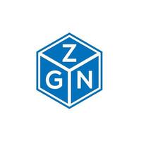 design de logotipo de letra zgn em fundo branco. conceito de logotipo de letra de iniciais criativas zgn. design de letra zg. vetor