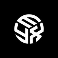 design de logotipo de carta eyx em fundo preto. conceito de logotipo de carta de iniciais criativas eyx. design de letra eyx. vetor