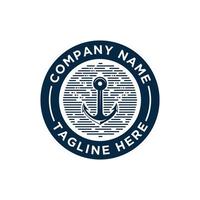 emblemas retrô marinhos com logotipo de âncora