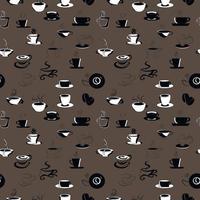 plano de fundo sem costura com padrão de café vetor