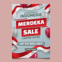 cartaz de venda merdeka indonésia vetor