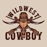 design de oeste selvagem de cowboys vintage vetor