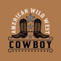 botas de cowboy emblema do oeste selvagem