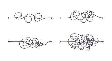 maneira simples complexa e fácil do início ao fim conjunto de ilustração vetorial. vetor