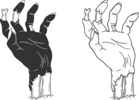ilustração de mão de zumbi desenhada de mão vetor