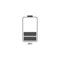 ícone de bateria simples com porcentagem de exibição vetor