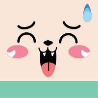 rindo expressão facial cartoon kawaii - ilustração vetorial vetor