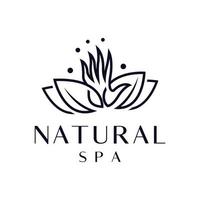 logotipo de massagem nas mãos com um conceito natural vetor