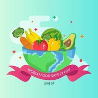 ilustração de design de vetor de cartão de celebração do dia mundial da segurança alimentar. vetor plano