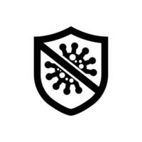 ícone do logotipo do escudo do vírus corona vetor