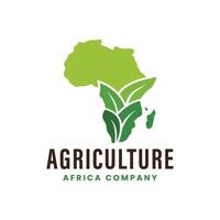 indústria agrícola do logotipo da África, agricultura com folha e conceito verde vetor