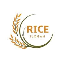 modelo de logotipo de arroz e trigo adequado para empresas e nomes de produtos. este design de logotipo elegante pode ser usado para diferentes propósitos para uma empresa, produto, serviço ou para todas as suas ideias. vetor