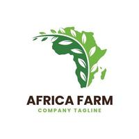 indústria agrícola do logotipo da África, agricultura com folha e conceito verde vetor