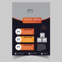 modelo de design de folheto de menu de comida profissional vetor