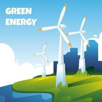tecnologia verde do moinho de vento vetor