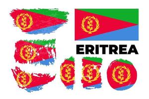 bandeira nacional da eritreia, cores oficiais e proporção corretamente. ilustração em vetor estoque definido na pincelada de estilo grunge. eps10. ícone, design simples e plano para web ou aplicativo móvel.