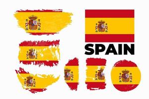 bandeira de pincel aquarela suja artística da espanha. feliz dia da independência da espanha vetor