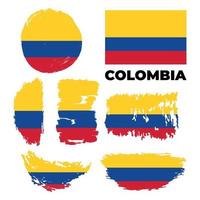 bandeira da colômbia, pincelada abstrata grunge em fundo cinza. ilustração vetorial. ilustração vetorial vetor