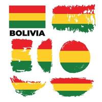 bandeira boliviana com arranhões, bandeira vetorial da bolívia. ilustração vetorial vetor