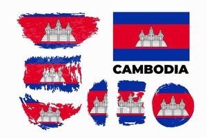 bandeira do Camboja. modelo para design de prêmio, um documento oficial com a bandeira do camboja e outros usos. ilustração vetorial brilhante e colorida. vetor