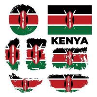 bandeira do Quênia. pinceladas são desenhadas à mão. dia da Independência vetor