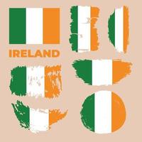 bandeira da irlanda, fundo de pincelada. ilustração vetorial vetor